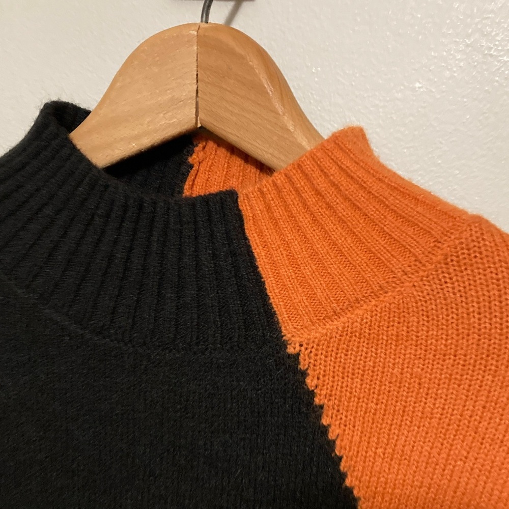 Annva Colorblock Sweater in Black, Orange, and Gray, Size Large, Fall Wardrobe - Picture 5 of 8